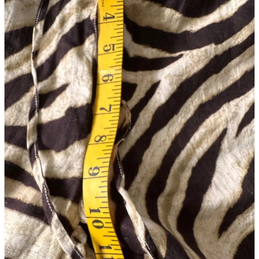 Lauren Ralph Lauren NWT SZ2P Zebra Print Wide Leg Pant Drawstring Bone chocolate - Picture 12 of 14